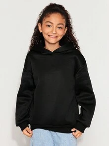 Radiana Tween Girl Casual Hooded Long Sleeve Thick Sweatshirt, Suitable For Autumn/Winter - Black - View 6