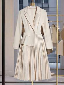 Franclia Women's French Style Elegant Blazer Collar High-End 2 In 1 Dress Fall Cloth For Women