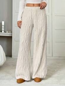 SHEIN Tall 女士休闲抽绳蓬松宽松裤，秋冬款。外出、居家、休闲、运动皆宜，时尚百搭，高品质升级，可个性化定制。 - 白色 - 查看 9