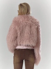 MUSERA Faux Fur Coat Fall Autumn Cosy Fluffy Cute Casual Coffee Club Winter Evening