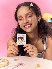 THE POWERPUFF GIRLS X SHEIN FanGlow Buttercup 1pc Colorful Cartoon Tattoo Sticker Suitable For Shoulder, Neck, Clavicle, Arm, Body Art, Temporary Waterproof Simulation Tattoo Sticker - Multicolor - View 4