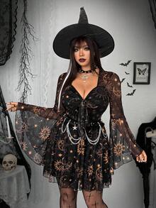 SHEIN Whyspr 万圣节大码连衣裙 - 黑色 - 查看 5