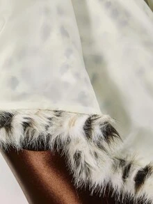 Y2K Amplova Polka Dot Zip Up Short Faux Fur Jacket For Winter Cheetah Print Jacket Faux Fur Coat Animal Print Clothes Leopard Print Jacket - Multicolor - View 10