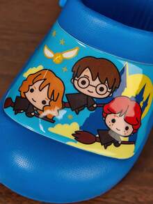 HARRY POTTER X SHEIN 可爱卡通蓝色男孩儿童花园拖鞋，适合幼儿和儿童，透气速干，轻便耐用的EVA材质，适合室内外穿着，浴室、游乐场、游泳池、海滩等场所均可穿着。 - 藍色 - 查看 3