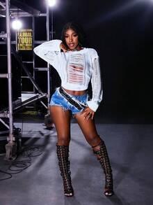 BamGleam Women's Sweater With Cut-Out Design, Distressed, Round Neck, Long Sleeve, Fringe, Loose Fit, Pure White, Autumn/Winter