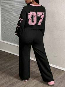 Slaydiva 2025秋冬/女士秋装/秋季女装/女士冬装/冬装/Y2K/街头潮流/女士两件套/返校季/蝴蝶结印花/No.07/ - 彩色 - 查看 2