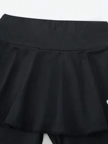 Sparklyn 2pcs/Set Girls Casual & Elegant Princess Bowknot & Butterfly Graphic Print Skirt And Leggings Set, For Spring & Summer,Holiday,Summer,Travel - Purple - View 4