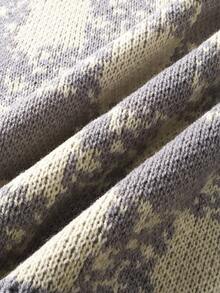 ROMWE MEN Casual Áo len họa tiết kẻ caro thu đông cho nam - Màu vàng - Xem 4