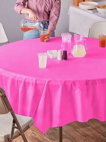 1 chiếc khăn trải bàn tròn bằng nhựa nhiều màu dùng một lần kích thước 84 inch, khăn trải bàn tròn hoàn hảo cho tiệc sinh nhật, đám cưới, ngày lễ, tiệc năm mới 2025, trang trí bàn tại nhà, khăn lau đường kính 213cm, khăn trải bàn trang trí ngày lễ tình nhân - Nhiều màu - Xem 6