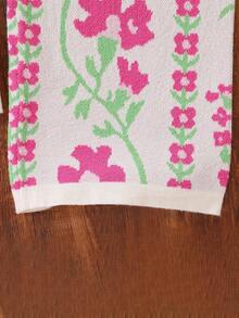 Sparklyn 2pcs/Set Girls Floral Cardigan And Pants Set, Vintage Fashion Knitted Casual Outfit For Autumn/Winter Tween Girl Clothes Pants Set Girls Pant Set Kids Pants Sets All Over Floral Pant Set Girls Floral Pant Set Kids Set Cotton Girl Clothes Autumn And Winter Girls Spring And Autumn Suit Girls Autumn And Winter Clothes Girls Sweater Sets Girls Knit Set Tween Matching Set Knit Girl S Spring And Autumn Suit Oufit Set Kids Kids Clothes Sets Girls Coord Sets Girls' Floral Pattern Knitted Two-Piece Suit - Pink - View 6