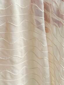 Soleia Women's Elegant Solid Color Halter Neck Spaghetti Strap Hollow Asymmetrical Hem Textured Fabric 2-Piece Set - Apricot - View 7