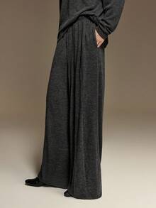 Ontre 2026春夏两件套，适合派对/情人节，女士舒适百搭针织面料，U领，宽松版型，商务休闲，日常/特殊场合穿着，春夏款，韩版风格，优雅时尚 - 深灰色 - 查看 8