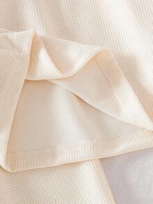 SHEIN 男童宽松舒适休闲华夫格T恤套装，韩版 - 杏色 - 查看 7