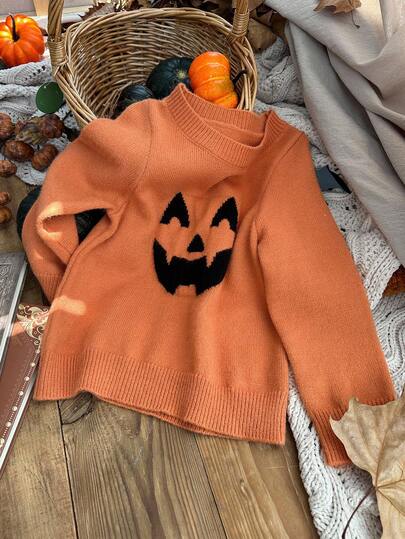 DAZY Young Girl Halloween Graphic Crew Neck Sweater Fall,Winter