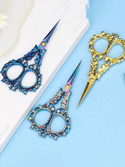 1pc Small Embroidery Scissors Zinc Alloy Sewing Craft DIY Scissors, Household Stitching Tool