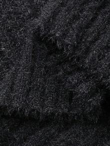 FRIFUL 女士纯色前扣休闲针织吊带背心，秋冬 - 灰色 - 查看 8