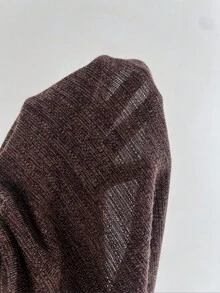 SHEIN Unity Đầm ngắn tay dài màu cà phê gợi cảm đính hạt trang trí hở lưng cho nữ - Cà phê - Xem 4