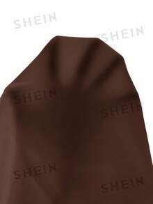 SUMWON 短款套头连帽衫经典中央口袋超大休闲秋冬家居服运动衫街头风格宽松版型 - 巧克力棕 - 查看 6