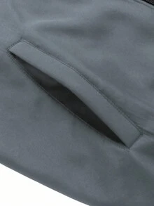 Manfinity Homme 男士休闲保暖长袖拉链外套，秋冬款 - 淺灰色 - 查看 7