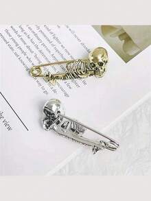 1件复古骷髅胸针，深色哥特式胸针，服装腰封配饰，珠宝首饰。生日毕业典礼家居装饰万圣节装饰秋季装饰房间装饰的最佳礼物 - 彩色 - 查看 4