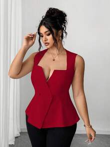 Elenzga Blusa Cardigan Plus Size Feminina Elegante com Decote em V