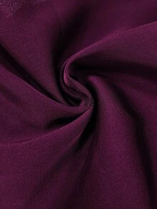SHEIN Elenzya Plus Size Women Satin Asymmetric Ruffled Cold Shoulder Bodycon A-Line Dress - Purple - View 3