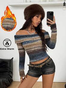 Coolane Áo len hở vai thiết kế rộng rãi phong cách Boho Vintage đơn giản dễ thương cho nữ mùa thu - Nhiều màu - Xem 3