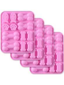 1pc Dog Paw & Bone Silicone Mold, Baking Mold, For Jelly, Candy, Chocolate, Ice Cube, Can Be Used To Bake Dog Snacks And Biscuits