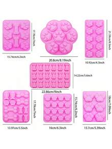 1pc Dog Paw & Bone Silicone Mold, Baking Mold, For Jelly, Candy, Chocolate, Ice Cube, Can Be Used To Bake Dog Snacks And Biscuits