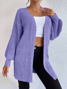 EURMUSE Casual Versatile Solid Color Dropped Shoulder Loose Cardigan,Cardigans For Women,Long Cardigans Woman,Petite Cardigans,Cardigans - Lilac Purple - View 5