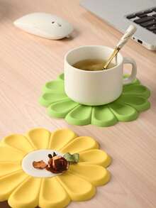 1 件硅胶三脚垫防滑耐热厨房台面热垫完美三脚架用于热菜现代设计锅碗瓢盆架别致雏菊花硅胶桌垫耐热，易清洁杯垫和锅垫 - 彩色 - 查看 3