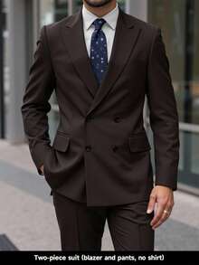 Calvornis 这款西装外套和裤子套装巧妙地融合了现代简约主义和经典商务设计，质感精致高档。修身、立体剪裁适合所有体型，展现敏锐的自信。永恒、百搭的颜色，商务旅行、聚会、通勤或旅行。简约而精致，抗皱，易于护理，是照片、街头风格和日常签到的理想选择。亲肤舒适的面料使其成为春、夏、秋三季的完美选择。作为送给男朋友、丈夫、父亲或朋友的礼物，这套西装既实用又时尚，充满了关怀和品味。商务正式优雅经典剪裁百搭，适合多种场合男士纯色翻领双排扣长袖西装外套和裤子，休闲商务装 - 咖啡棕 - 查看 5