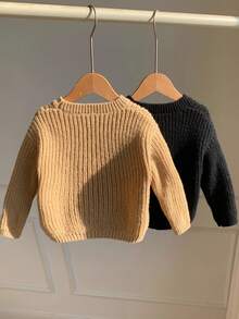 SHEIN 男婴保暖内衬圆领长袖卫衣套装（2件装），舒适休闲日常基础款，适合室内、室外、日常穿着、运动、派对、节日、街头风、万圣节、圣诞节、秋冬季等场合。 - 彩色 - 查看 2