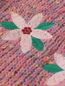 Franclia 女士时尚柔软多色圆领宽松刺绣长袖针织毛衣，秋冬 - 彩色 - 查看 8