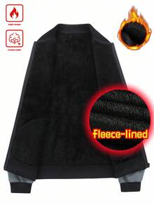 Manfinity Homme 男士休闲保暖长袖拉链外套，秋冬款 - 淺灰色 - 查看 2