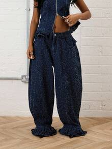 COUREZ 女士牛仔裤 - 深色水洗藍 - 查看 2