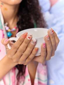 FanGlow THE POWERPUFF GIRLS X SHEIN 1 miếng dán móng tay hình hoạt hình dễ thương - Miếng dán móng tay tự dính dành cho nữ, hiệu ứng nổi 5D, chủ đề dễ thương, vui nhộn và tinh tế, dễ dán để trang trí móng tay, tự làm, quà tặng ngày lễ, phong cách tiệc tùng. - Nhiều màu - Xem 6