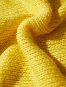 Aveloria Modichic Áo len dệt kim Mohair Chunky Oversize mới - Màu vàng - Xem 7