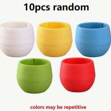 SHEIN 5/10/20 piezas Macetas mini para suculentas y plantas pequeñas, macetas intercambiables DIY con agujero de drenaje y depósito de agua, decoración de escritorio linda