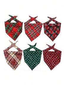PETSIN 1-częściowy świąteczny szalik dla zwierząt, krata w stylu płatków śniegu, szalik dla psa, szalik dla kota, dekoracja świąteczna dla zwierząt, szalik dla zwierząt, artykuły dla zwierząt