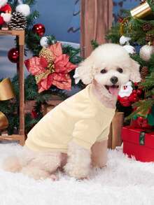 PETSIN Christmas Beige Snowman "HOHO" Print Crew Neck Sweatshirt - 彩色 - 查看 4