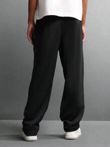 SUMWON Quần nỉ họa tiết Graffiti có thiết kế nghệ thuật Gothic, quần dài mùa đông rộng rãi, phong cách đường phố, thường ngày, thẩm mỹ Gothic, quần dài rộng thùng thình, trang phục lễ hội - màu đen - Xem 5