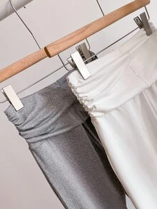 Sweetra Young 3 条装青少年女孩休闲针织柔软舒适紧身裤，适合健身、运动、户外、举重、喇叭裤 - 彩色 - 查看 3