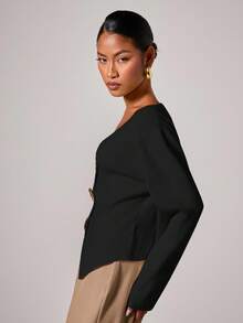 COSMINA Cárdigan de mujer elegante con botones de metal en escote en V, para otoño/invierno