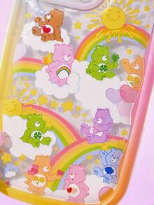 SHEIN X Care Bears 耐用时尚趣味手机壳 - 渐变印花保护套设计，带心形手机挂架，兼容 11 - 17 Pro Max - 彩色 - 查看 7