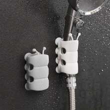 1pc Silicone Shower Bracket Shower Head Holder, Shower Head Suction Cup Holder Silicone Relocatable Wall Shower Head Holder Without Drilling Adhesive Mount Bracket For Kid Adult - Multicolor - View 4