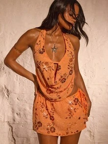 Opulessa Minifalda sexy con lentejuelas y cordones para vacaciones de mujer