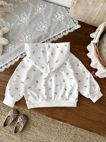 SHEIN 女婴秋装休闲风格花卉印花外套 - 彩色 - 查看 2