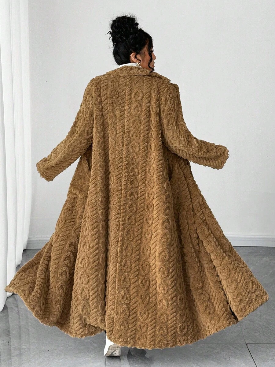 Elenzga Halloween Plus Size Coats - Brown - View 1