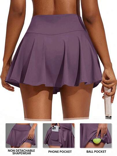 CourtClass 女式带口袋短裙，适合羽毛球、网球、瑜伽、健身、跑步、马拉松等运动